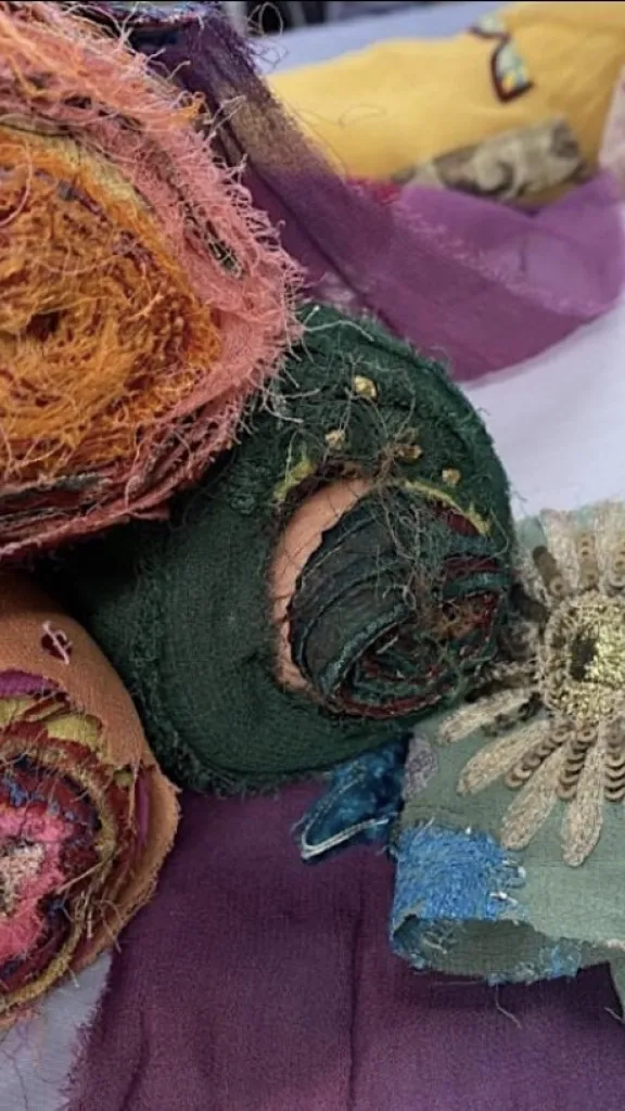Repurposed fabrics to embroider 