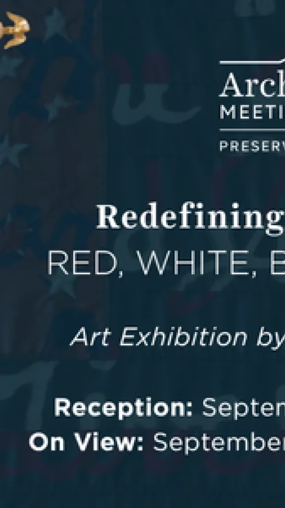 Image of Walter Francis Elling's artwork, an American flag with painted phrases and words.. 