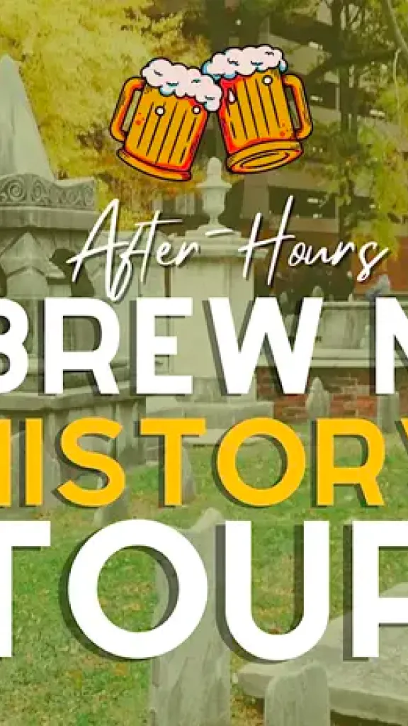 Image of christ church and title of event "Brew N' History Tour: Autumn Edition"