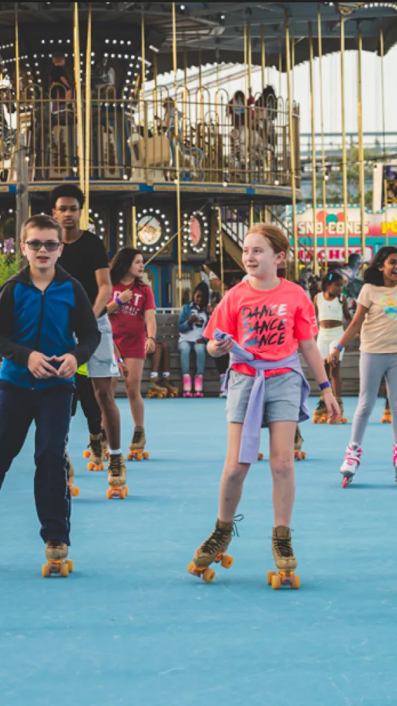 Children roller skating