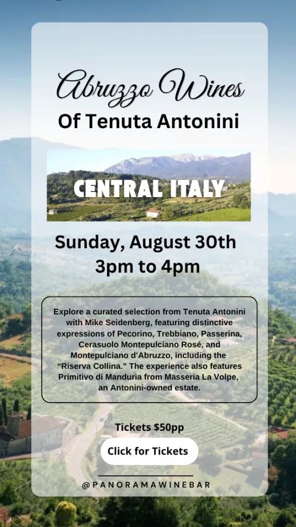 Flyer for Wine Class: Abrozzo Wines of Tentuta Antonini
