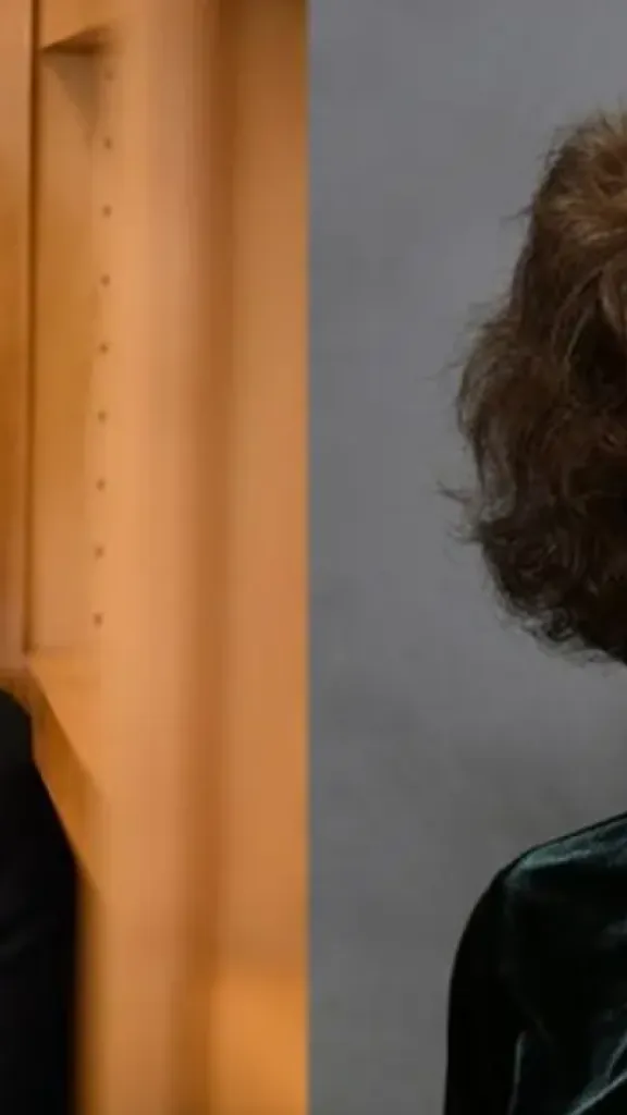 on the left there is a photo of a woman with short brown hair smiling and wearing a black floral shirt. On the right there is a photo of a woman with short dark hair wearing a green velvet shirt