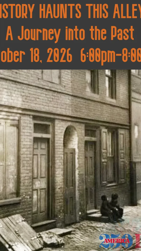 Two children sit outside of what would eventually become Elfreth's Alley Museum
