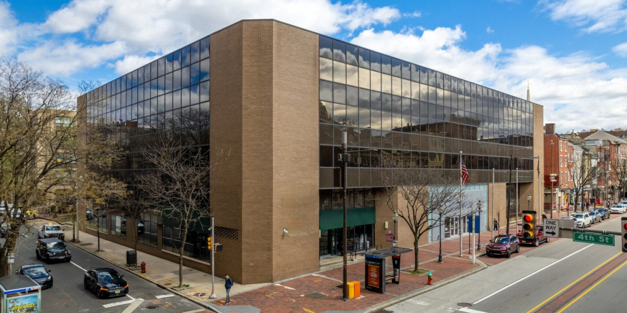 Corner building from above