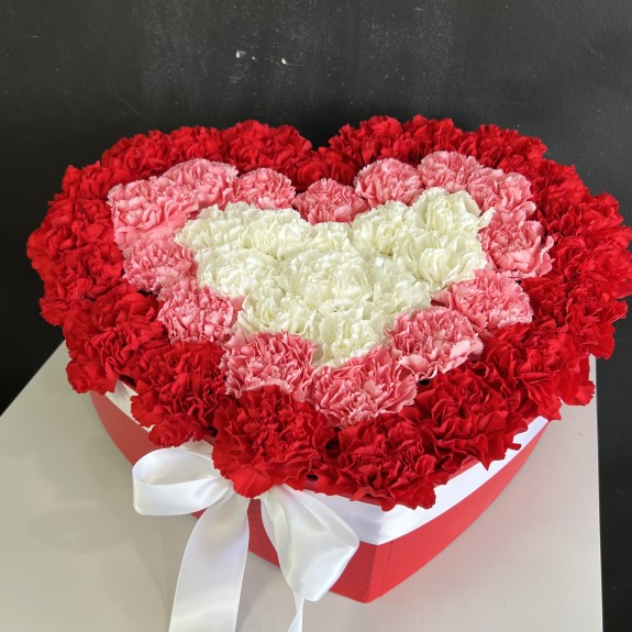 Heart shaped flower bouquet at NE Flower Boutique