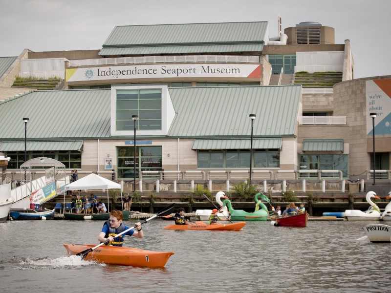 Exterior of Independence Seaport Museum overlooking the Delaware River