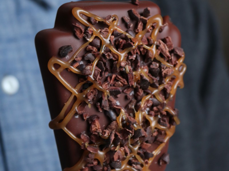 Person holding Keystone Ice Cream bar 