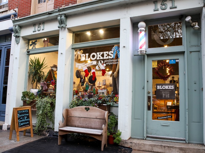 Exterior of Blokes Barbershop