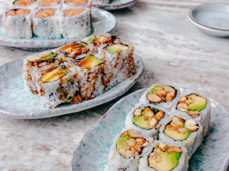 Plates of sushi at Tuna Bar