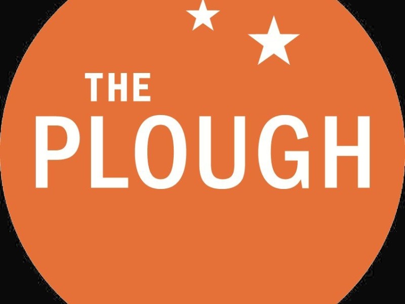 The Plough & the Stars logo with white text on orange circle