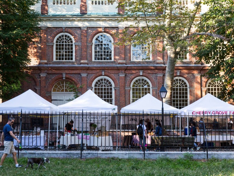 Tents set up at the Farmers Market at Christ Church