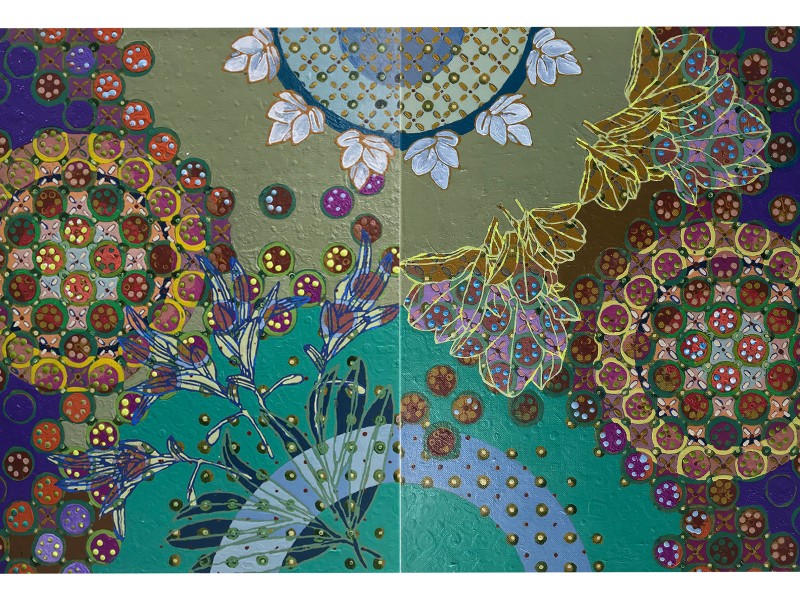 Colorful painting by Rashidah Salam