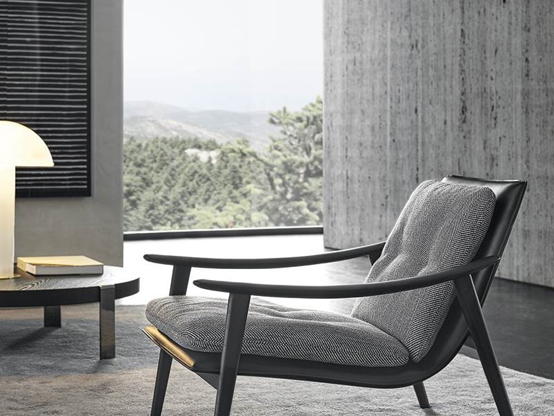 Gray chair on display in modern home