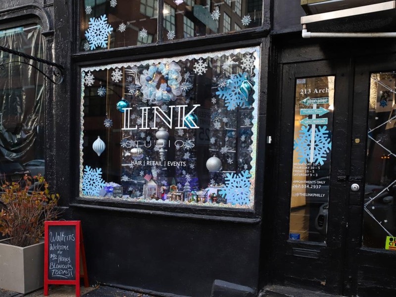 The Link Studios in Old City, Philadelphia decorated for the holidays