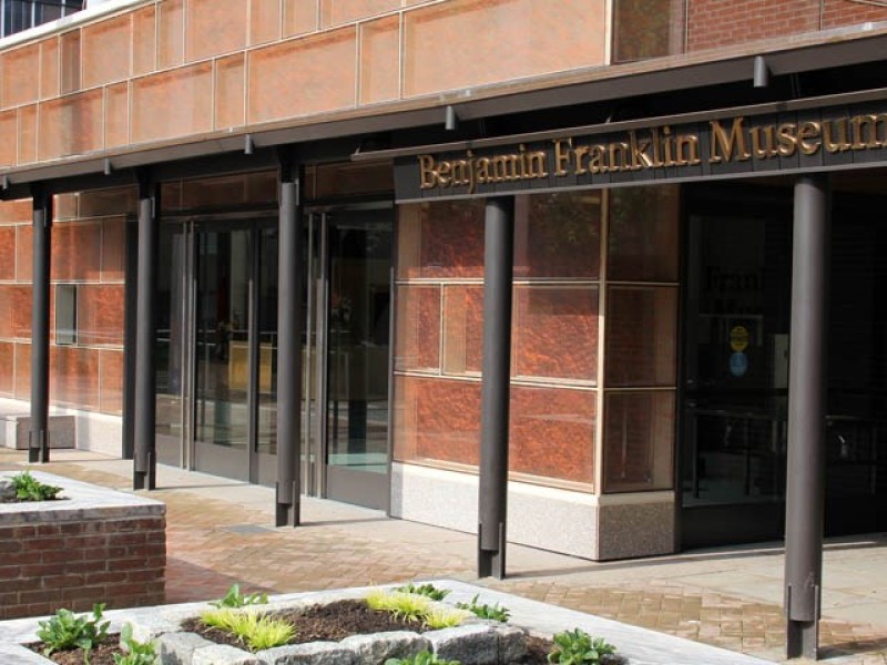 Outside Benjamin Franklin Museum