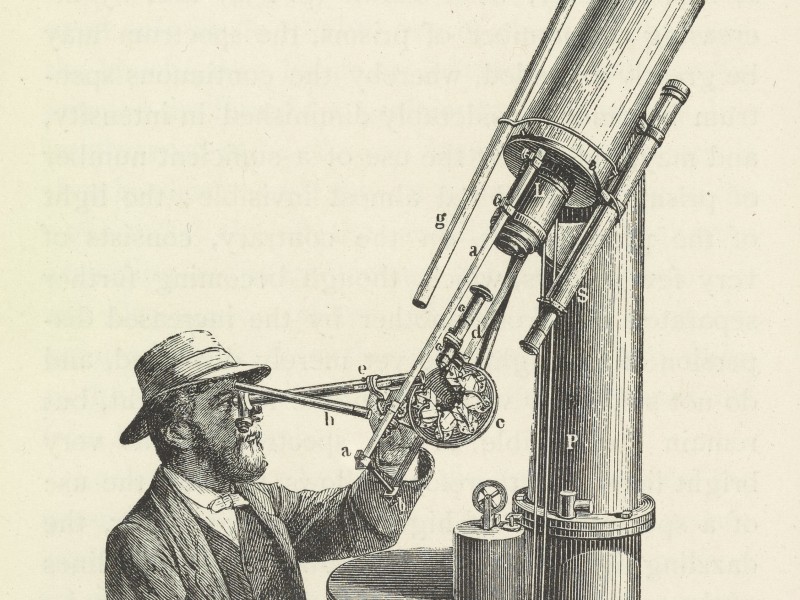 Lockyer’s telespectroscope, from Heinrich Schellen, Spectrum Analysis in its Application to Terrestrial Substances, and the Physical Constitution of the Heavenly Bodies, 1872.