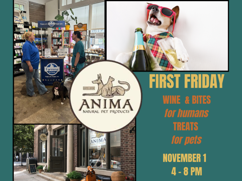 First Friday at ANIMA Natural Pet Products November 1 4-8PM