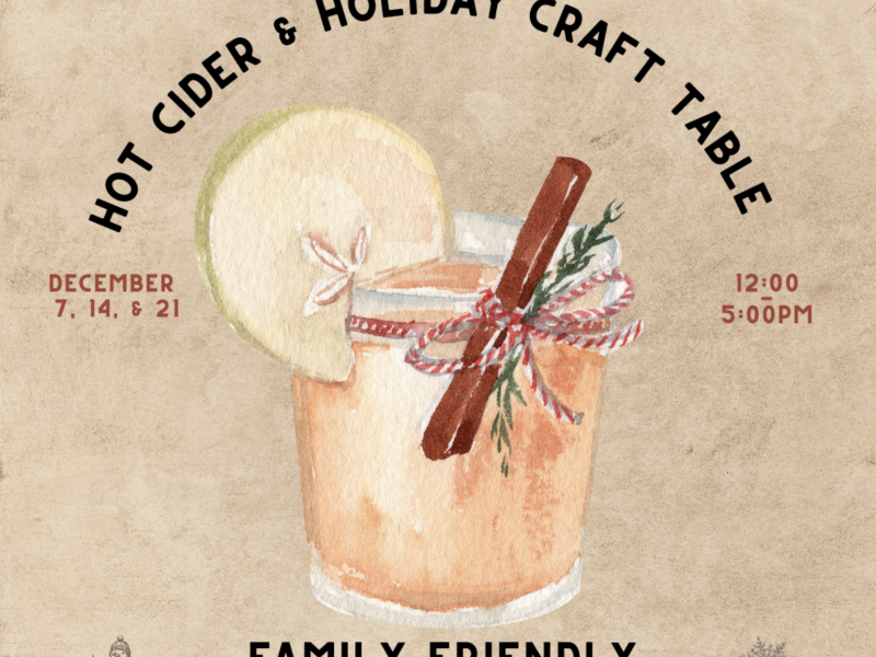 Join the Museum for Art in Wood for hot cider and unique handmade items from their store!