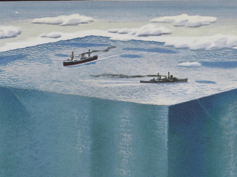 illustration of the ocean as a cube