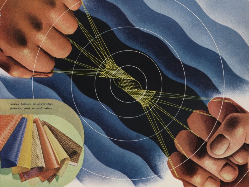illustration of hands pulling woven fibers