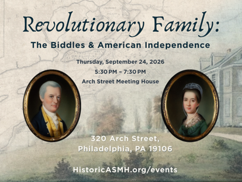 Clement & Rebekah Biddle, 19th century, unknown artist, after Charles Willson Peale, watercolor on ivory. Biddle Family Papers (Ms. Coll. 1351), Kislak Center for Special Collections, Rare Books & Manuscripts, University of Pennsylvania Libraries.