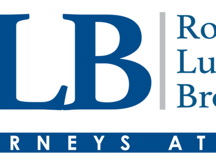 Logo, with RLB in capital letters, with Rosenfeld Lurie Broudy stacked on the right, and attorneys at law across the bottom, all in blue text