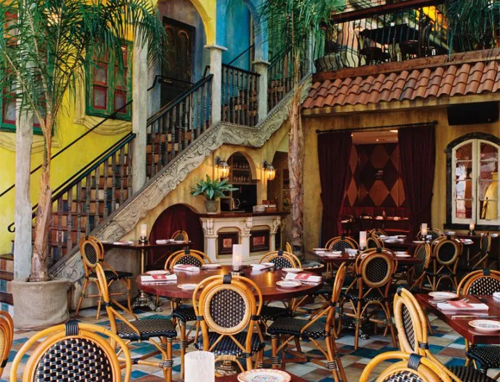 interior of Cuba Libre restaurant with tables and chairs