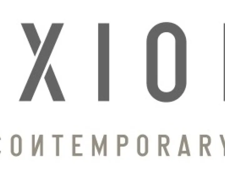 Axiom Contemporary logo with dark gray text in all capital letters