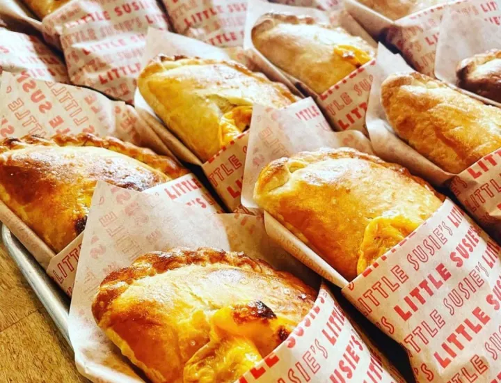 A tray of pies at Little Susie's