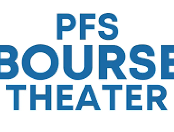 PFS Bourse Theater in capitalized blue letters
