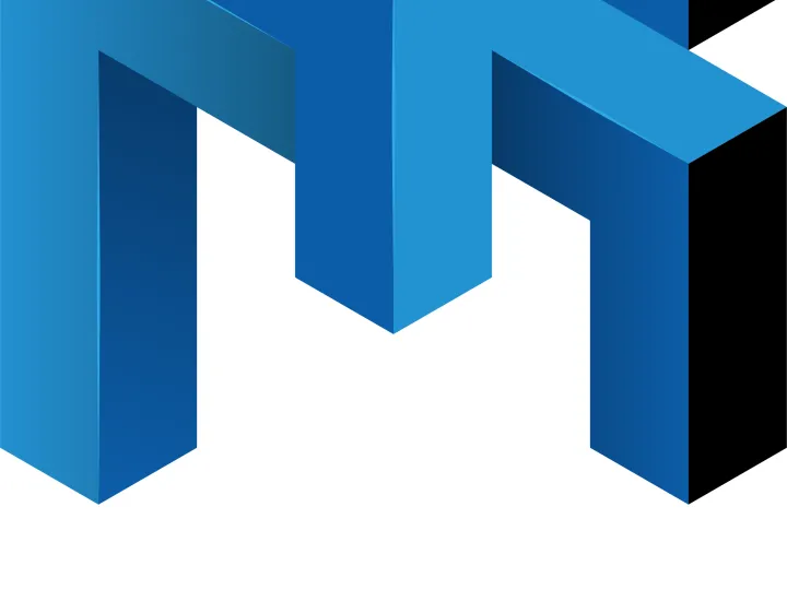Museum of Illusions logo with letter "M" in blue and museum name is text