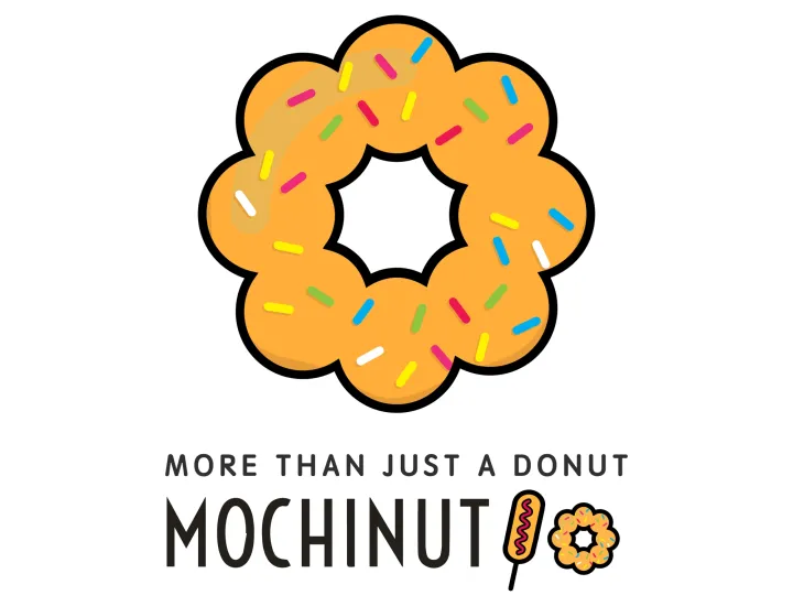 Mochinut logo with Mochinut icon and More Than Just A Donut in text