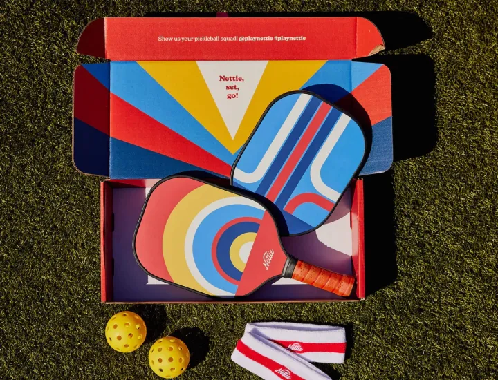 The Double Pack Set includes: 2 USA approved Paddles, 2 Pickleballs, 2 Sweatbands and a canvas carrying bag