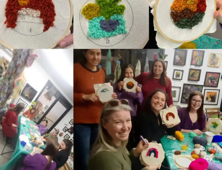 Past workshop examples of punch needle