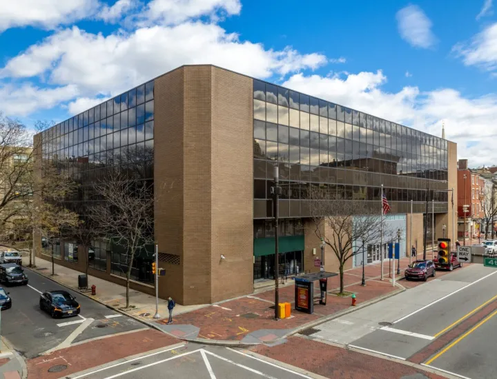 Corner building from above