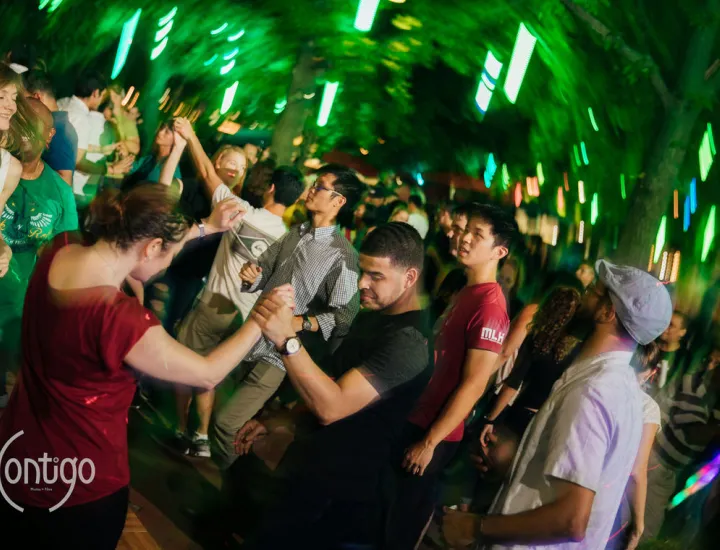 Group dancing at Spruce Street Harbor Park