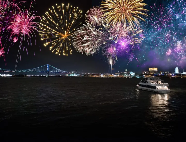 Vessel with fireworks.