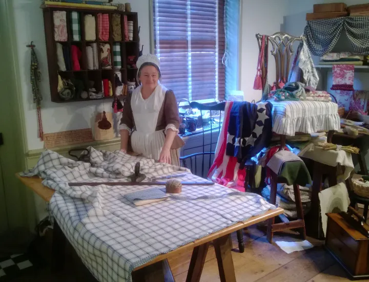 Betsy's work as an upholsterer was just one of many jobs performed by women during Coloial times.