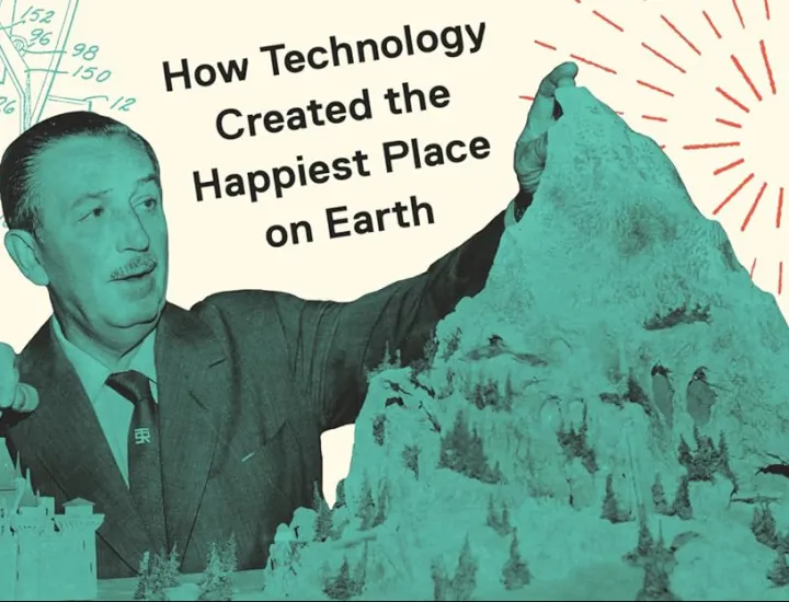 Detail of the cover of Roland Betancourt’s book, Disneyland and the Rise of Automation: How Technology Created the Happiest Place on Earth.