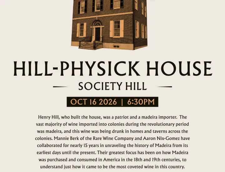 Picture of Hill-Physick house with event description. 